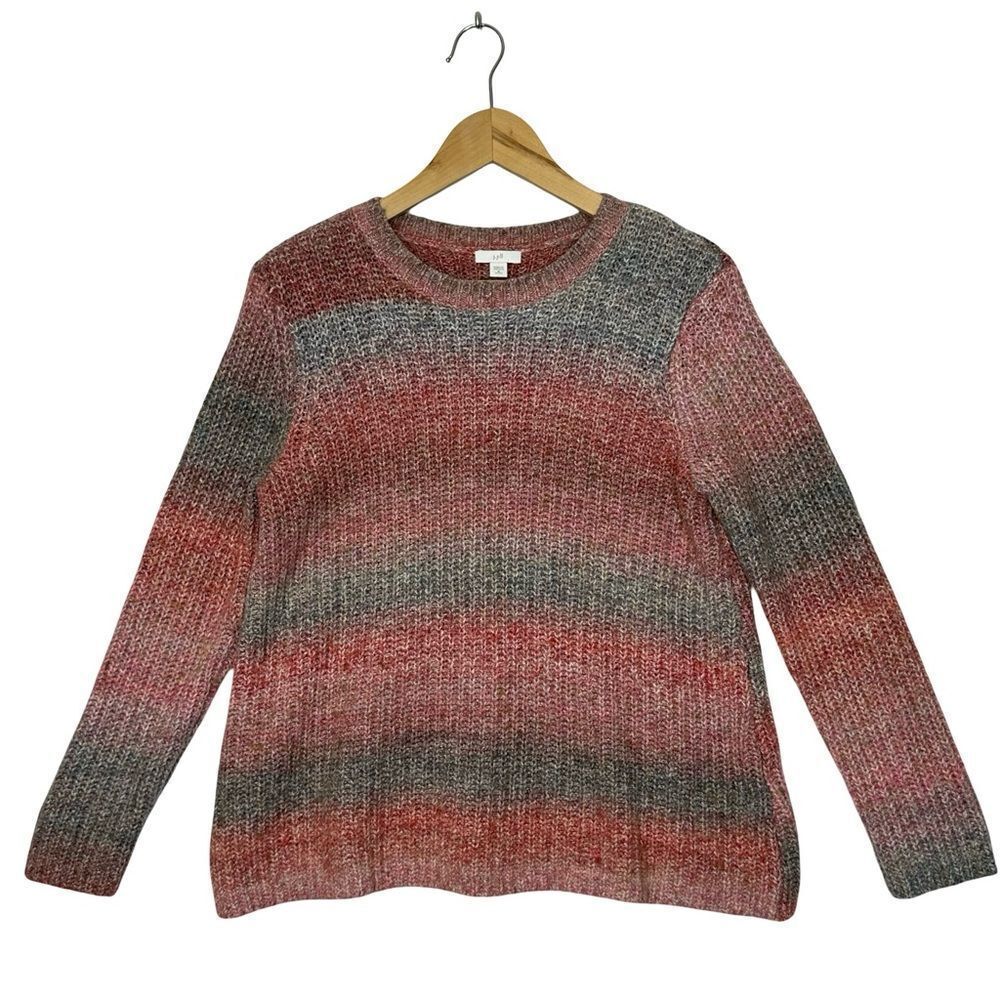 J. JILL Luxurious & Cozy Ombré Stripes Textured Sweater Size Medium